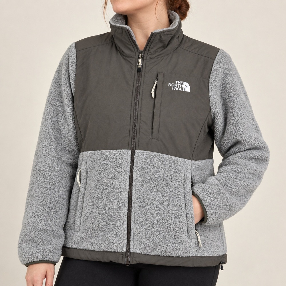 The North Face Denali Fleece Jacket Grey Olive Green WMS XS